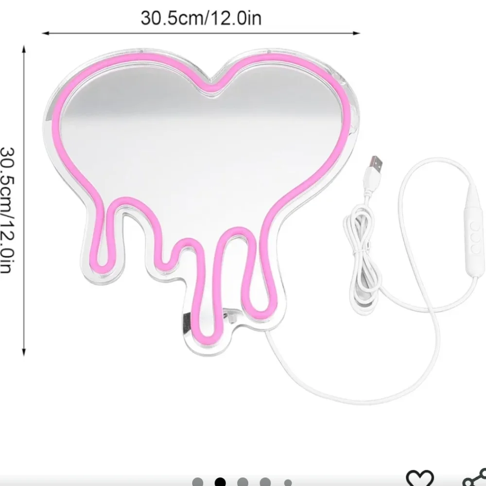 NWT Neon Pink Dripping Heart Neon Dimmable Light